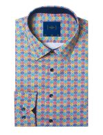 Multi-Colour Peranakan Print Silky Finish Slim Fit Shirt