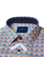 Multi-Colour Peranakan Print Silky Finish Slim Fit Shirt - 图片 2