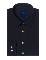 Solid Black Eco-ol Bamboo Slim Fit Shirt