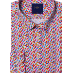 Multi Color Block Print With Silky Finish Slim Fit Shirt