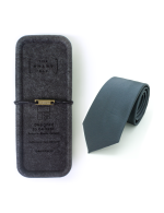 Solid Black Olive Woven Necktie - 图片 3