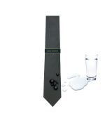 Solid Jet Black Spill Resist Woven Necktie - 图片 2