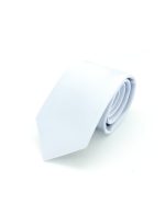 Solid Light Grey Woven Necktie - 图片 2
