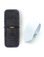 Solid Light Grey Woven Necktie - 图片 3