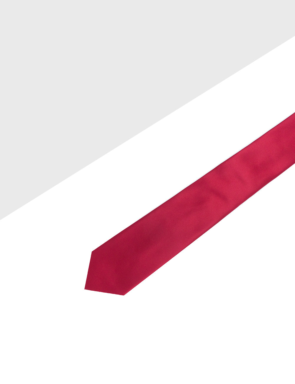 SOLIDRIBBONREDWOVENNECKTIENT12.9_1 Solid Ribbon Red Woven Necktie - 图片 1