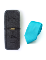 Solid Turquoise Woven Necktie - 图片 3