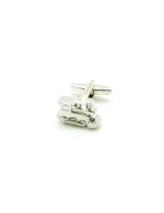 Silver Steam Locomotive Train Cufflink