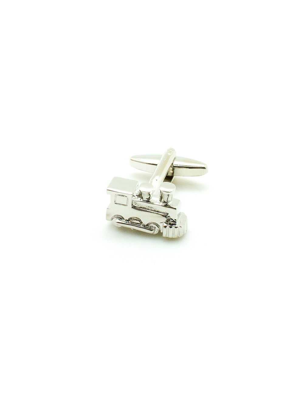 SilverSteamLocomotiveTrainCufflink_1 Silver Steam Locomotive Train Cufflink - 图片 1