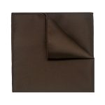 Solid Brown Woven Pocket Square