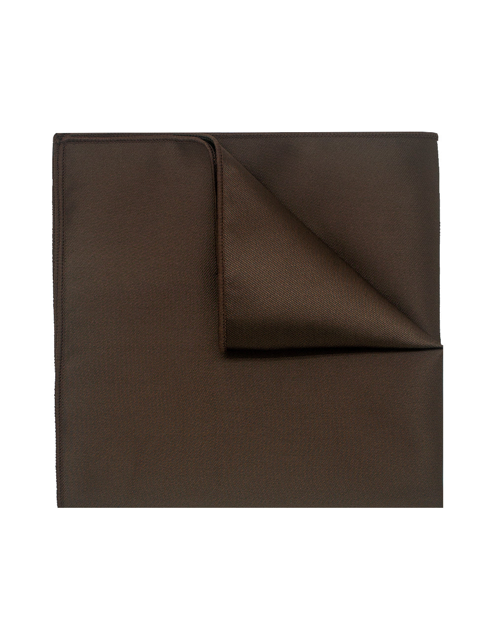 SolidBrownWovenPocketSquarePSQ11.NOS_1 Solid Brown Woven Pocket Square - 图片 1