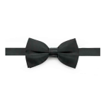 Solid Jet Black Woven Bowtie