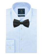 Solid Jet Black Woven Bowtie - 图片 2