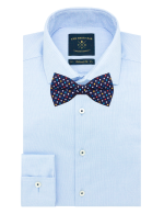 Multi Colour Polka Dot Navy Blue Print Woven Bowtie - 图片 2