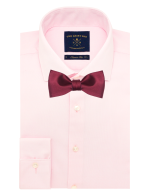 Solid Wine and Navy Blue Reversible Woven Self-Tie Bowtie - 图片 2