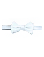 Solid White Woven Self-Tie Bowtie