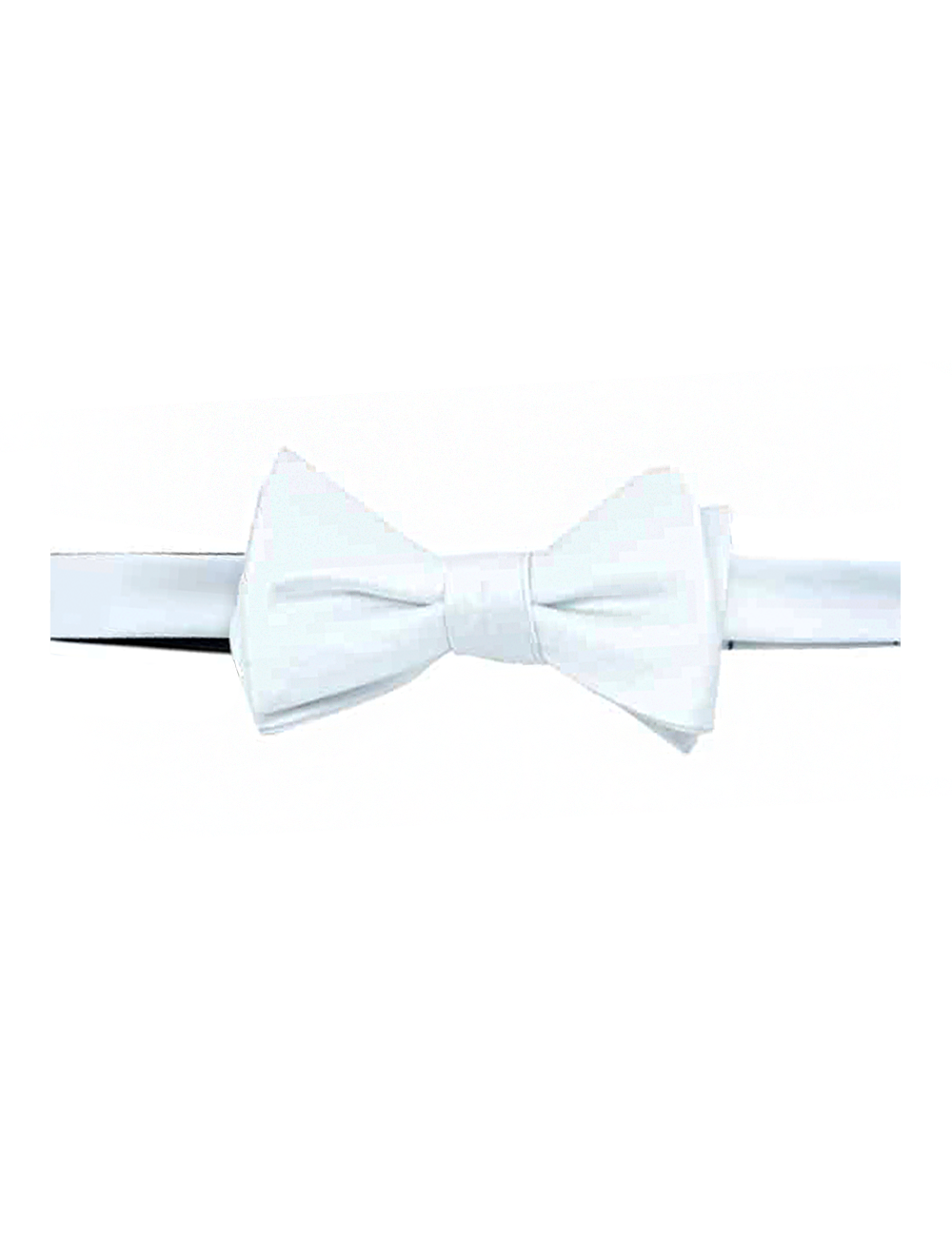 WSTBT1.6_1 Solid White Woven Self-Tie Bowtie - 图片 1