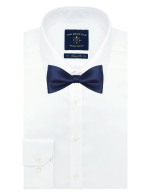 Solid Navy Woven Self-Tie Bowtie - 图片 2
