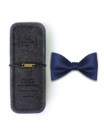Solid Navy Woven Self-Tie Bowtie - 图片 3