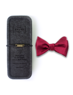 Solid Wine Woven Self-Tie Bowtie - 图片 3