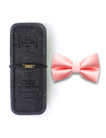 Solid Peach Bud Woven Bowtie - 图片 3